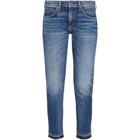 rag & bone Denim - Rag & Bone Dre Low-Rise Slim Boyfriend Released Raw Hem Jeans Size 29